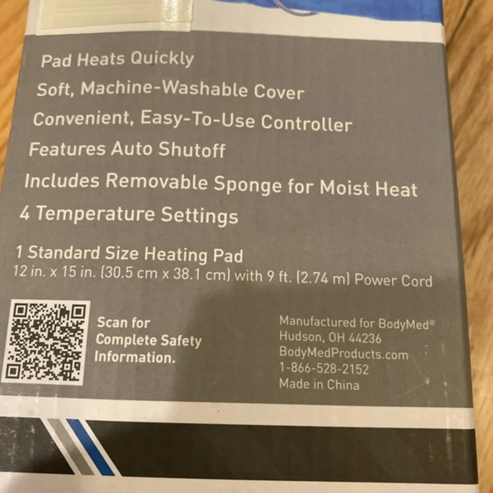 BodyMed Moist/Dry Electric Heating Pad‎ 4 Heat Setting Warm, Low, Med and Hi New